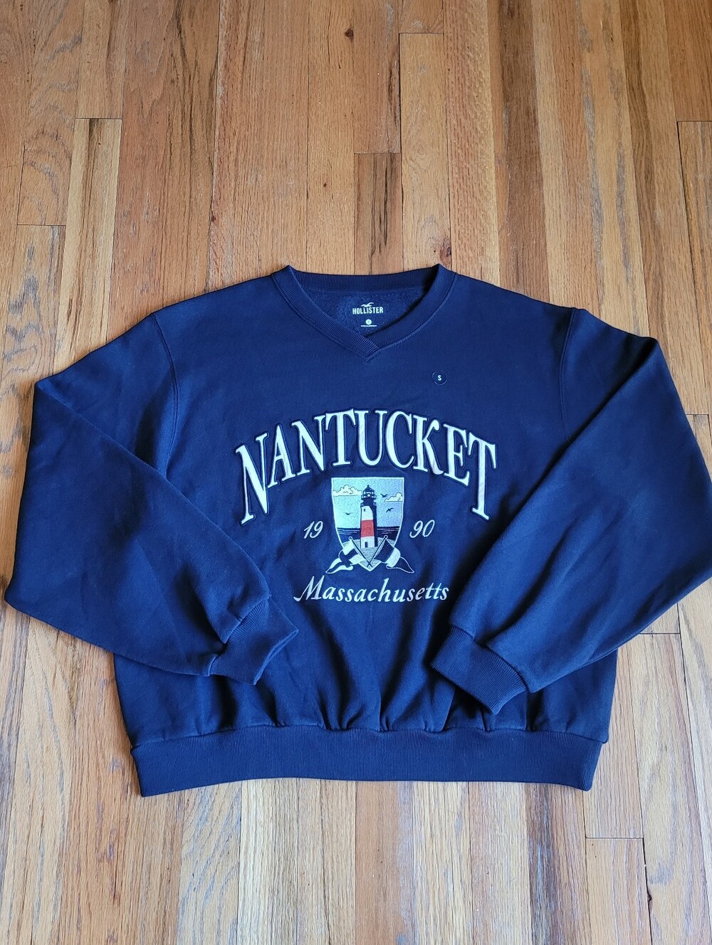 Hollister Nantucket Navy Crewneck Sweatshirt Size Small